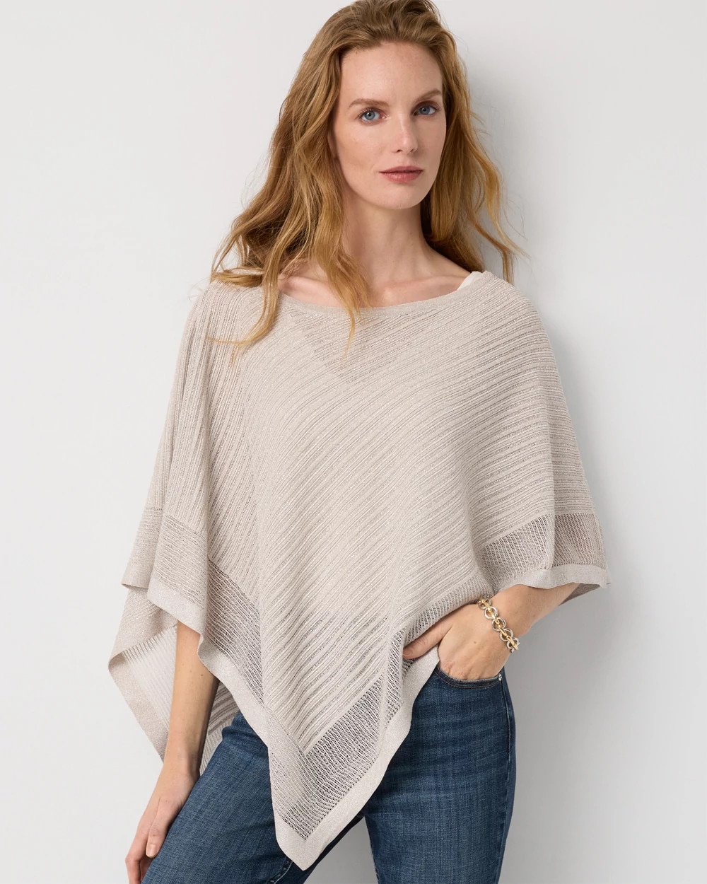 Metallic Asymmetrical Poncho | White House Black Market